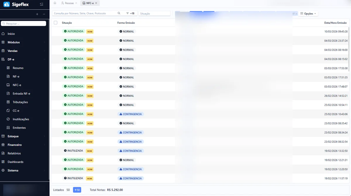 Sigeflex com menu lateral